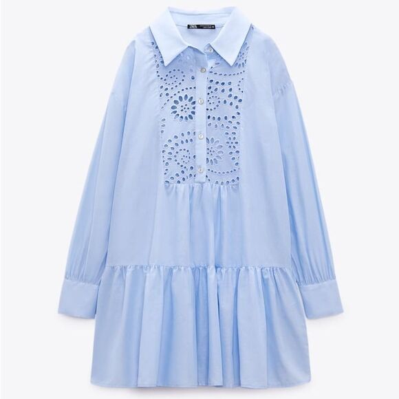 ZARA OPENWORK EMBROIDERED DRESS - Picture 16 of 16